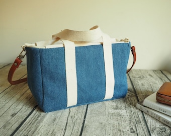 Denim Blue Hand Bag shoulder bag adjustable strap