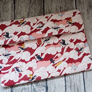 Handmade Japanese Vintage Cat laptop bag, book sleeve, device protection case for ipad, kindle, switch, laptop, Macbook