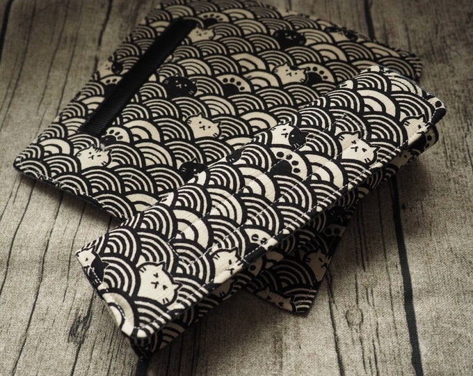 Japanese Cat Print Car Seat Belt Cover: Handmade Cotton-Linen Strap Pad