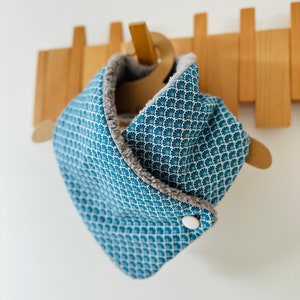 Bufanda polar con monograma vintage japonés, calentador de cuello, regalo personalizado con nombre bordado