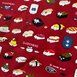 Japanse Cat Print paspoorthouder, telefoonhoesje, kaartportemonnee, gepersonaliseerd cadeau Red Sushi Cat