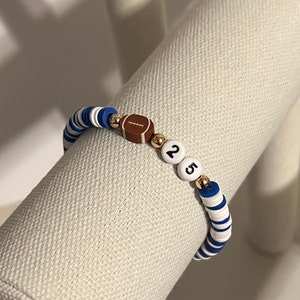 Football Bracelet Jersey Number  Name School Colors