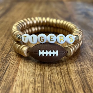 Beaded Football Bracelets, Custom Football Bracelets, NFL Football