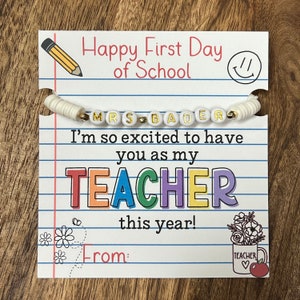 First Day of School Bracelet Teacher Back To School
