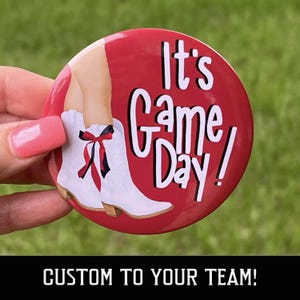 Custom Game Day Buttons | Game Day Yall | Football Button | Red and White