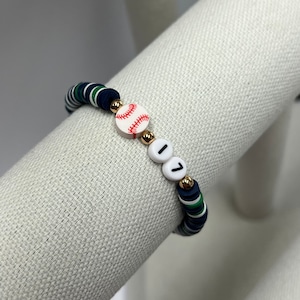 Baseball Basketball Football Personalized Bracelet Jersey Number  Name School Colors