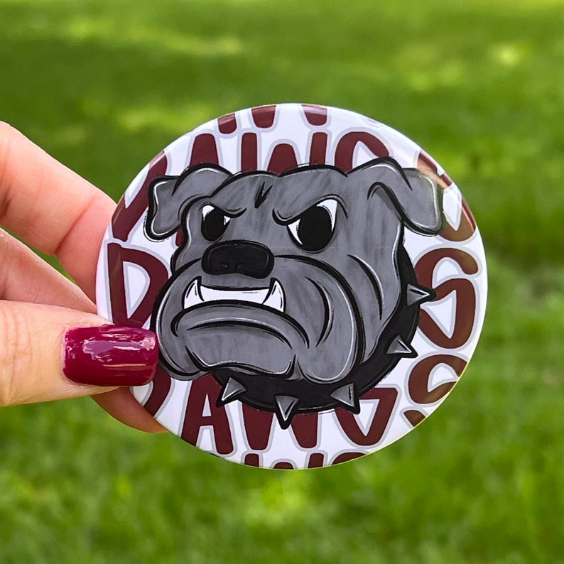 Mascot Buttons | Football | Spirit Buttons | Bulldogs - Etsy