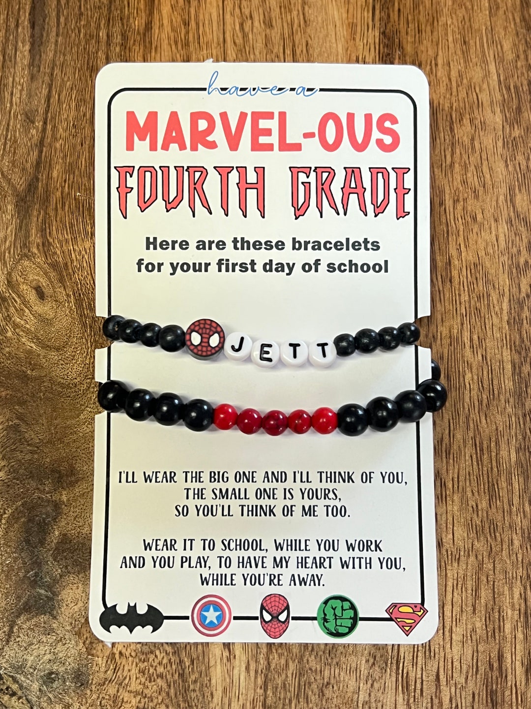 First Day of School Bracelet Sets for Boys Fun First Day of School Etsy