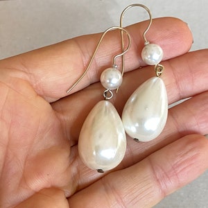 Pearl teardrop earrings, Marie Antoinette style earrings  Rococo jewellery 18th Century Pearl Earrings Elizabethan Pearl earrings