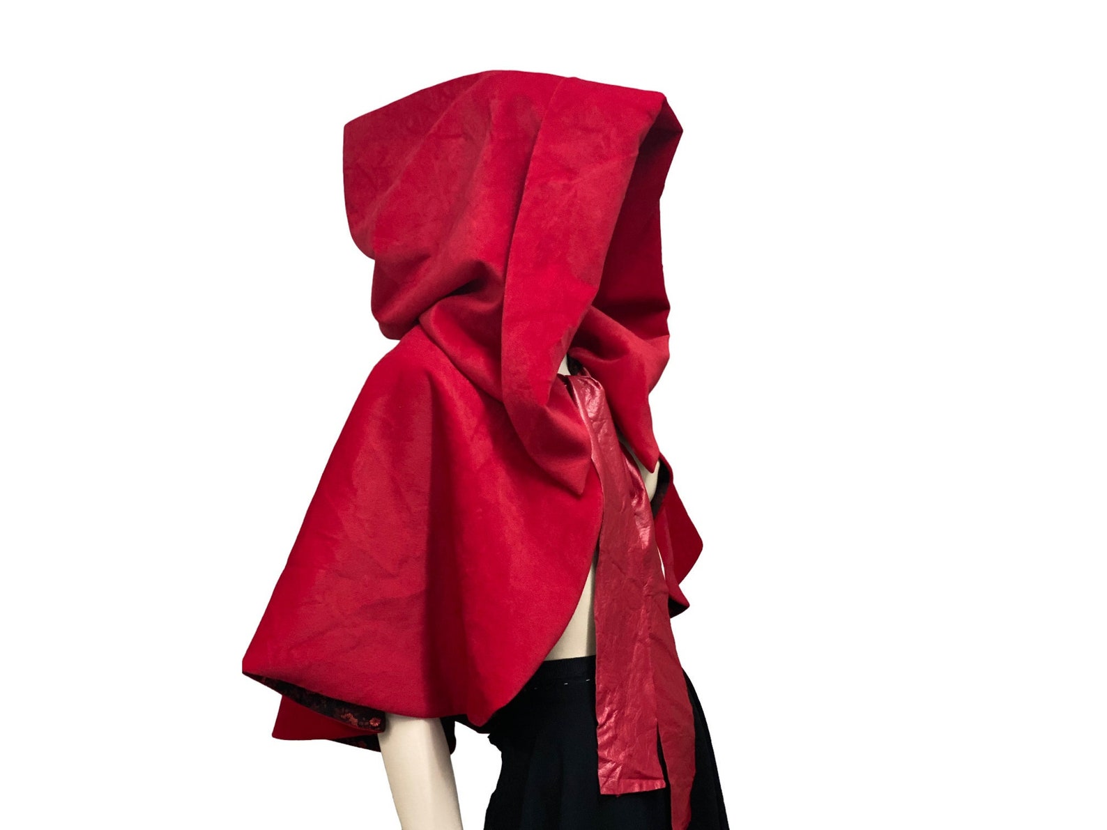 Red Hooded Cape Capelet Little Red Riding Hood Cosplay Etsy