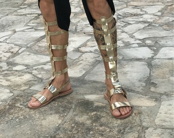 mens gold gladiator sandals