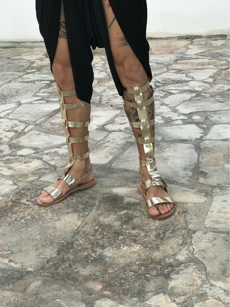 knee length gladiator sandals