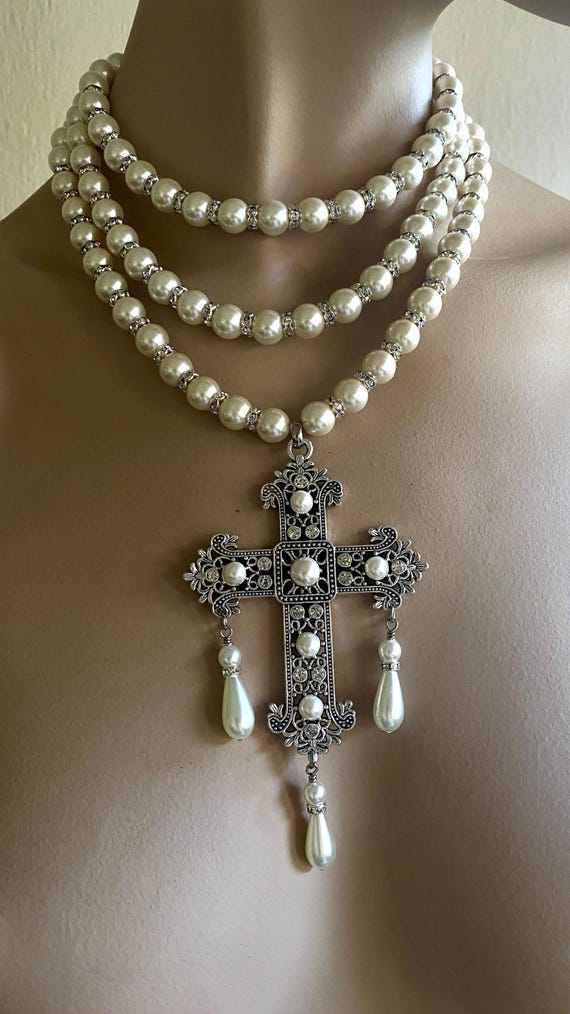 【DEARMINE】Cross Pearl Necklace 0DF430B2-0113-4C8F-94FE-