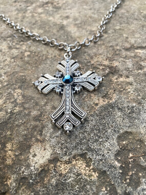 Gothic Cross Necklace Mens Cross 