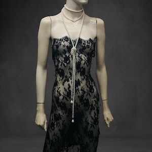 pearl bead chain wraparound necklace with teardrop pearl ends versatile pearl bead chain necklace worn in many ways