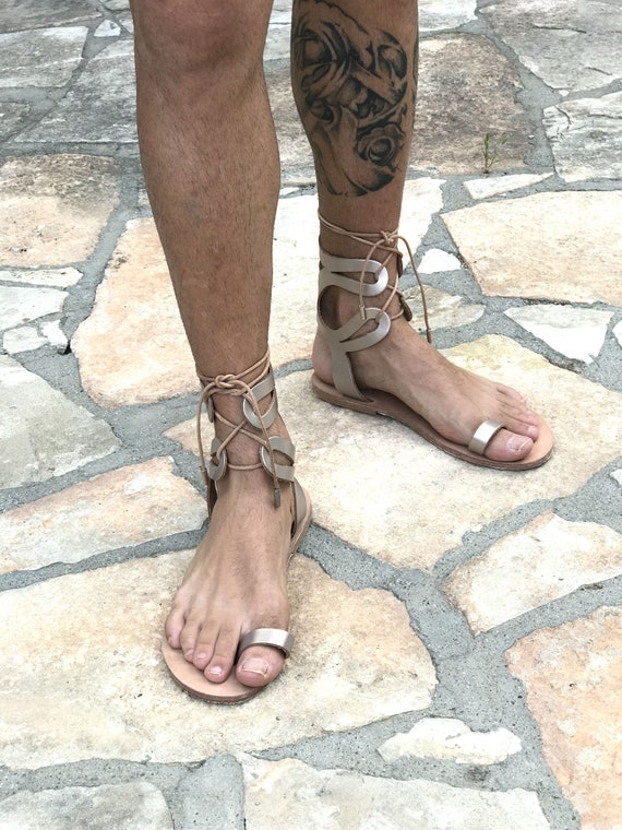 gold roman sandals