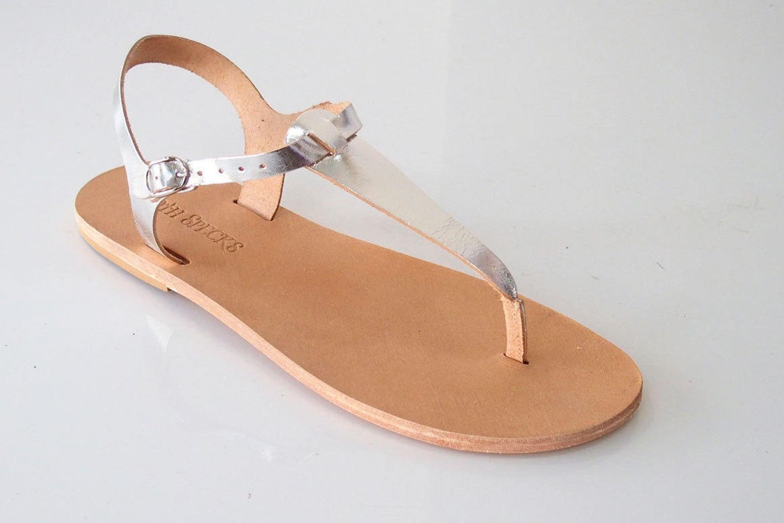 Mens Leather T Bar T Strap Sandals Dress Sandals Genuine Etsy