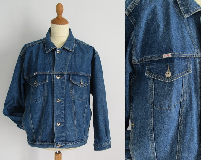 Mens Denim Jacket Vintage 80s Retro Long Sleeve Button Up - Etsy