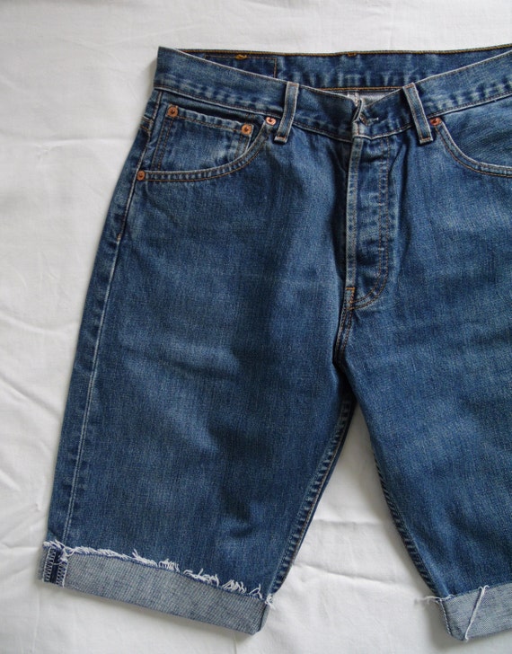 Mens Levis 535 Shorts Blue Denim Jean Cut off Long Shorts - Etsy Canada