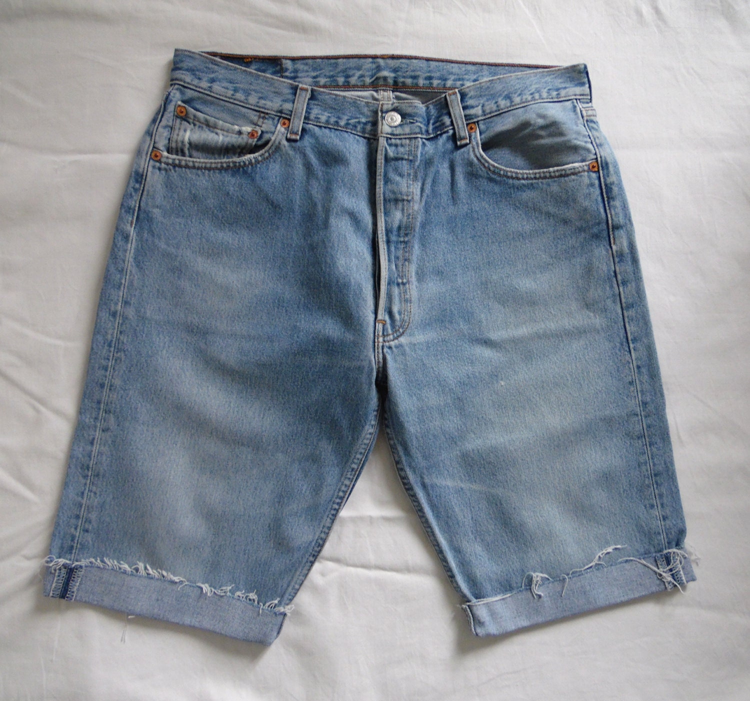 Mens Levis 501 Shorts Blue Denim Jean Cut Off Long Shorts - Etsy Ireland