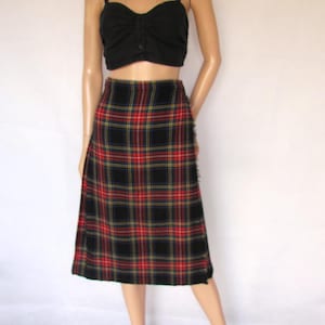 Vintage kiltrok, gemaakt van zuivere scheerwol, groot, taille 32-34 inch