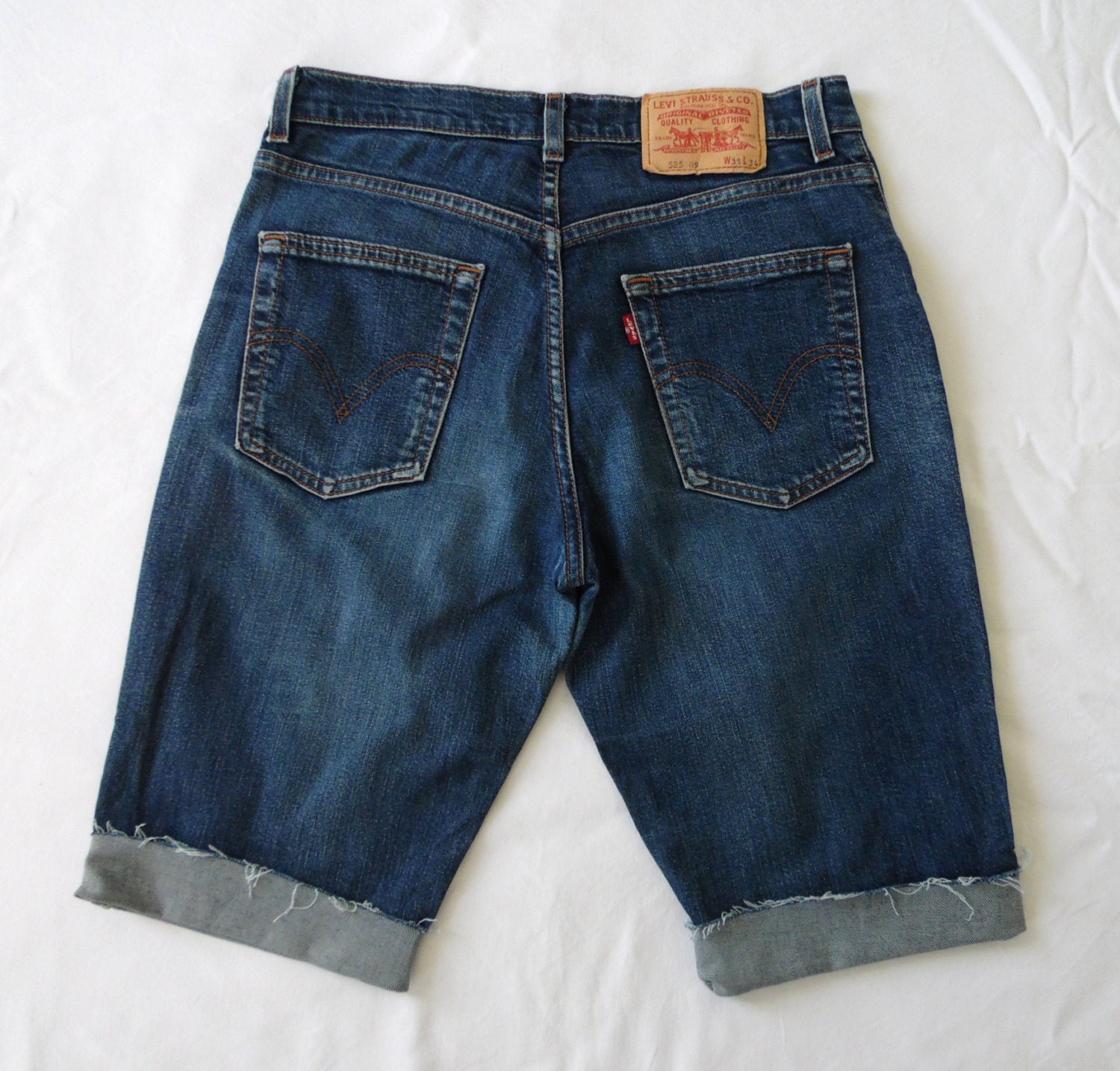 Mens Denim Shorts Levis 525 Blue 