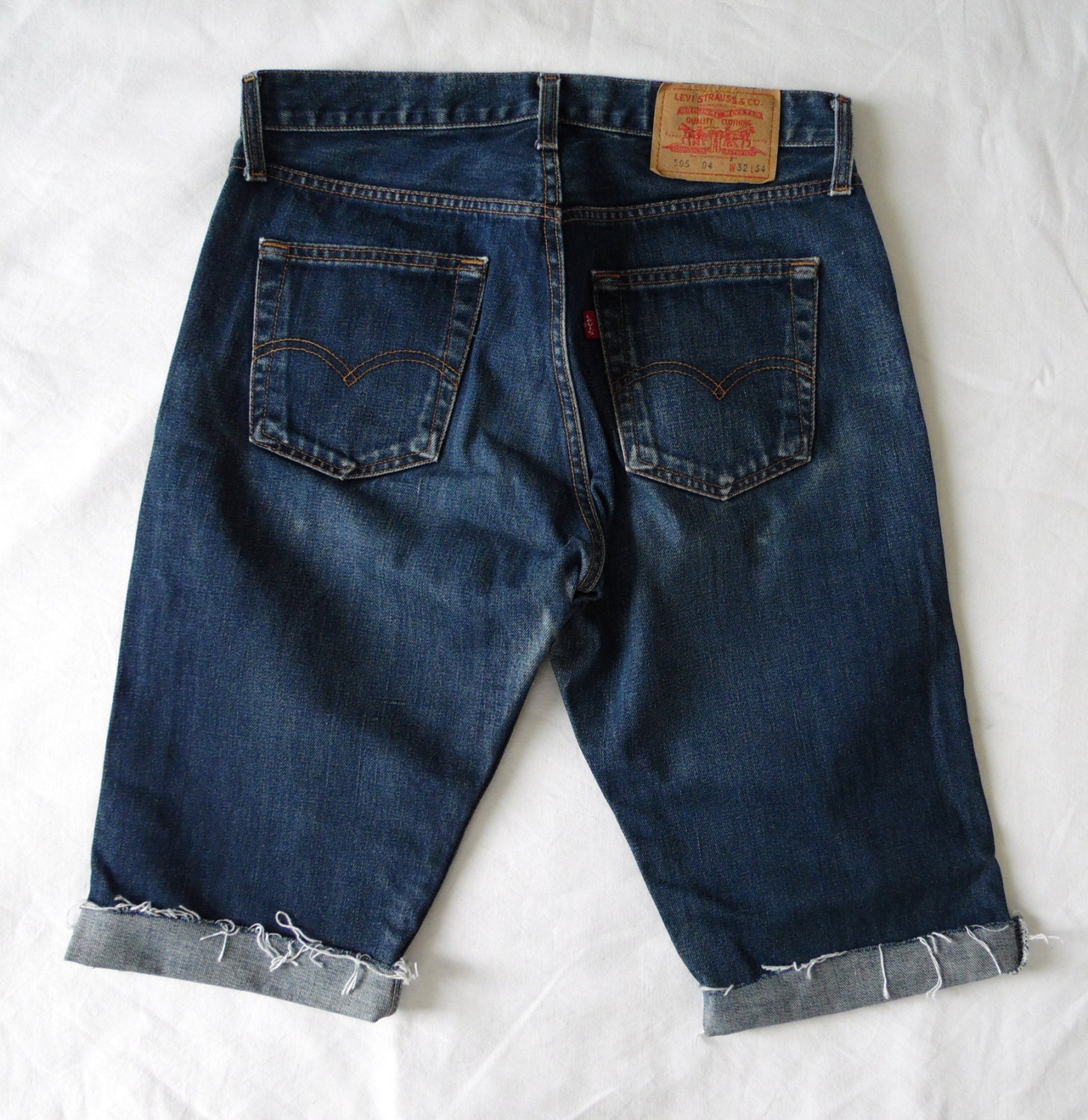 Mens Vintage Levis 505 Shorts Blue Denim Jean Cut off Long | Etsy Ireland