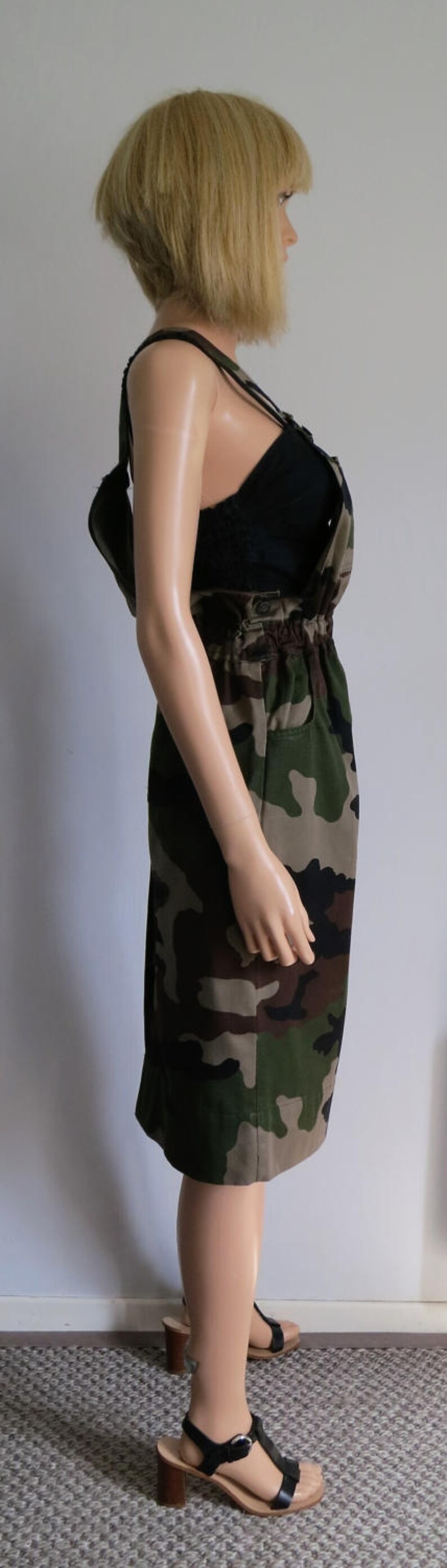 camo dungaree dress