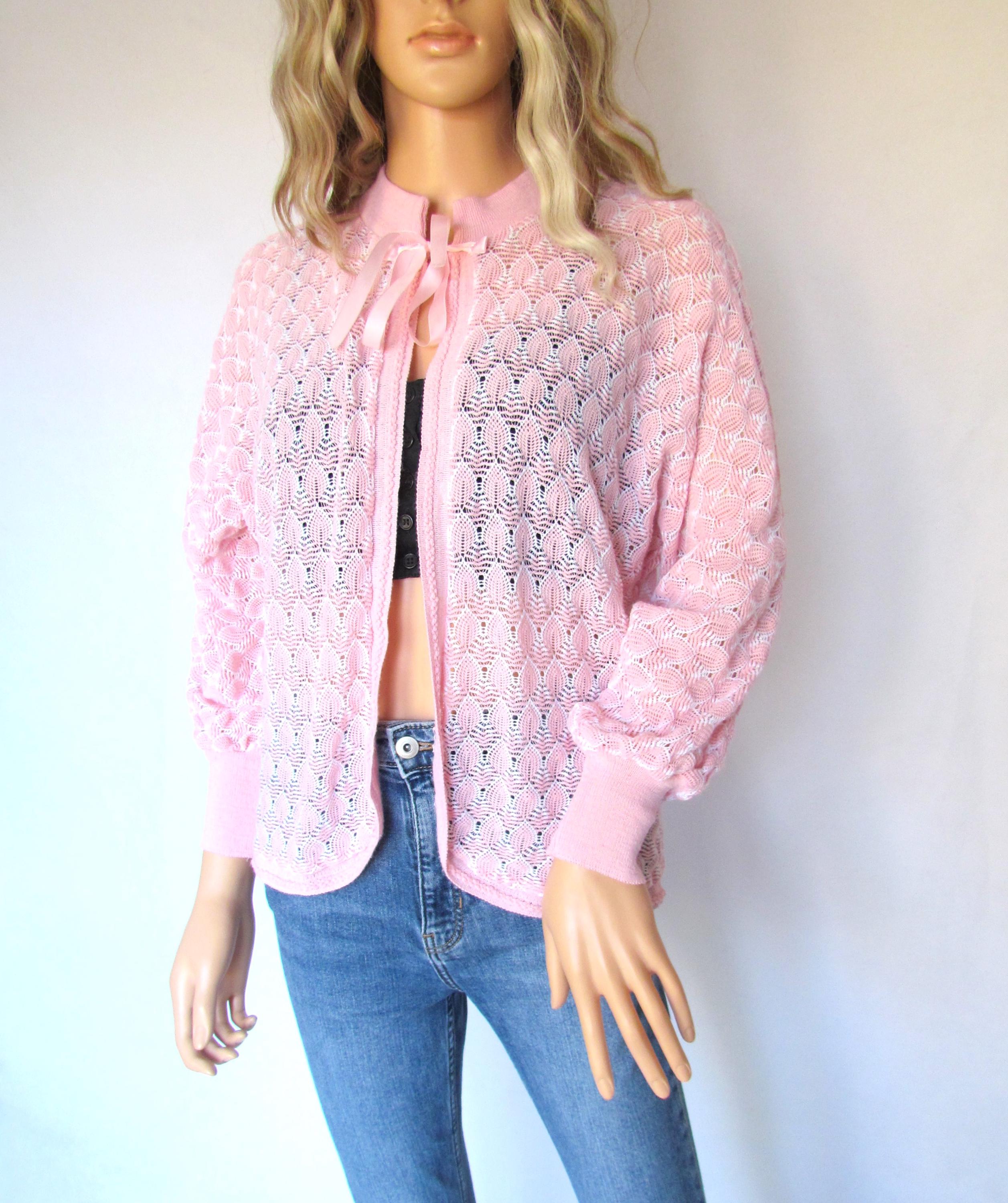 Ladies Knitted Bed Jackets Crochet Design By Lady Olga Pink 24-26, Pink
