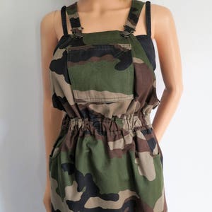camo dungaree dress