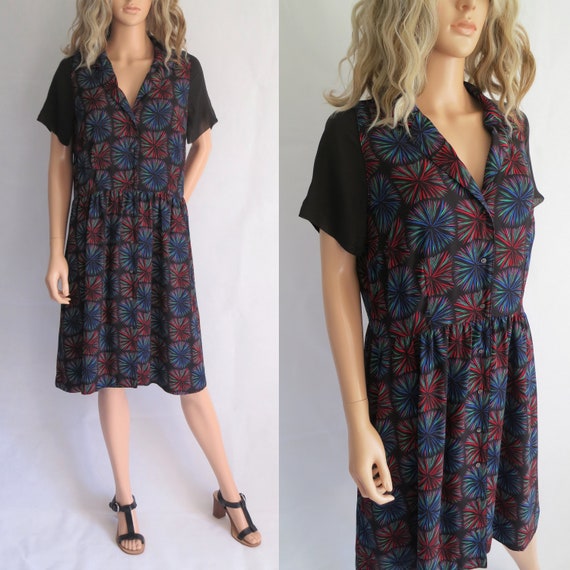 patterned shirt dress