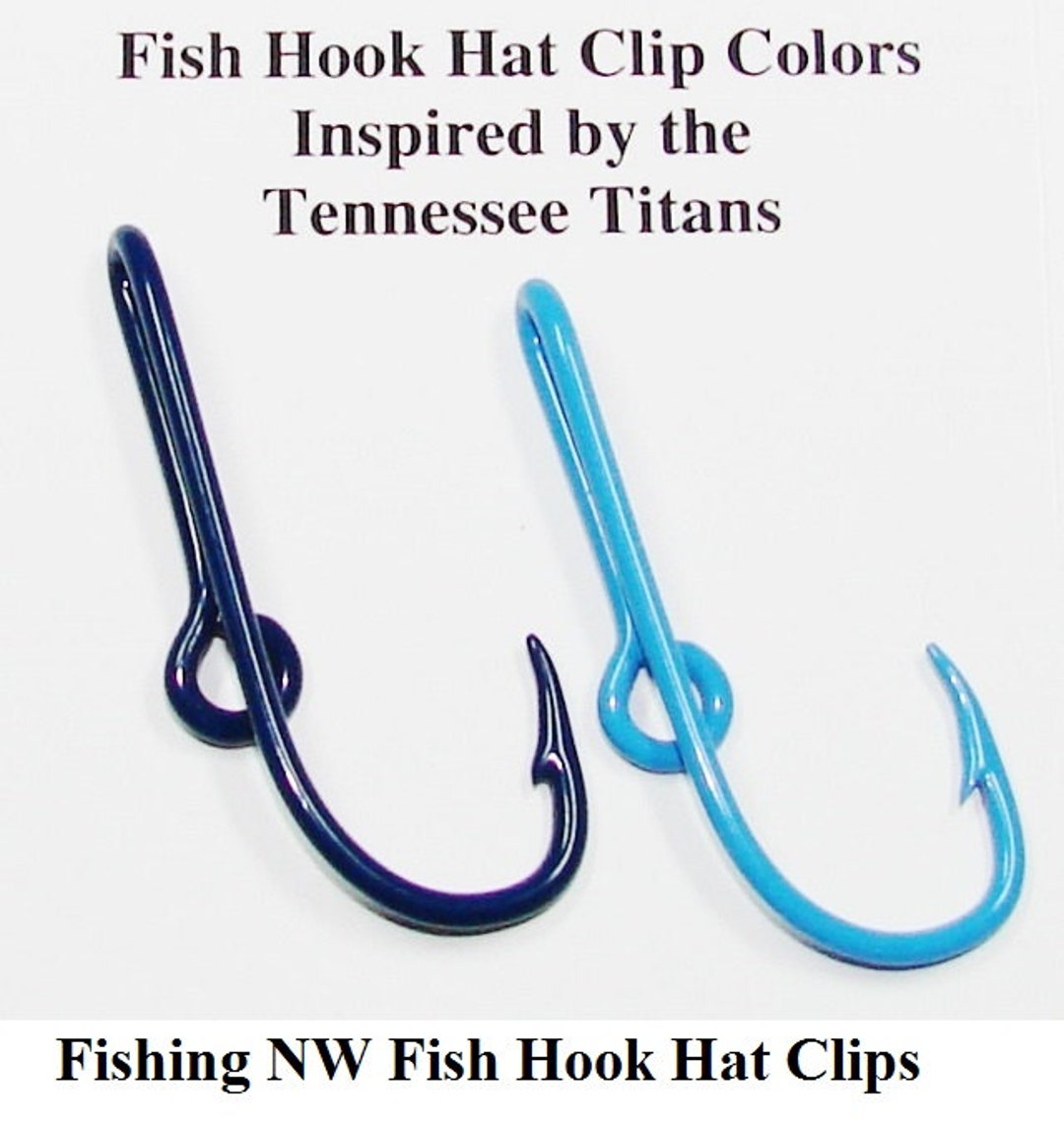 Tennessee Titans Inspired Colored Fish Hook Hat Clips / Pins 