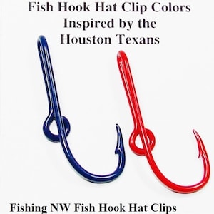 NFL Houston Texans Inspired Colored Fish Hook Hat Clips / Pins 