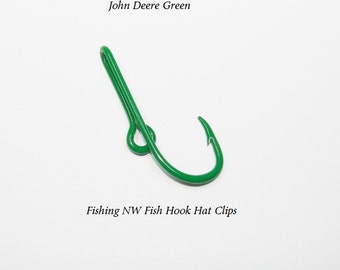 John Deere Inspired Green Colored Fish Hook Hat Clip /  Pin, Tie Clip or Money Clip