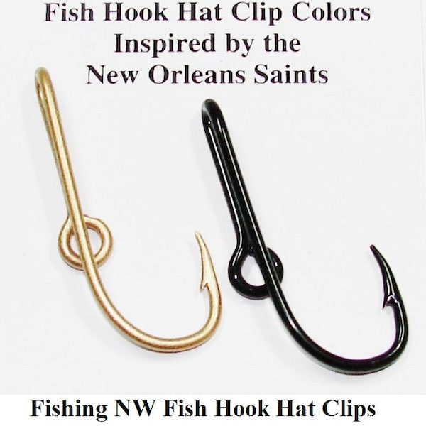 New Orleans Saints Inspired Colored Fish Hook Hat Clips  /  Pins 