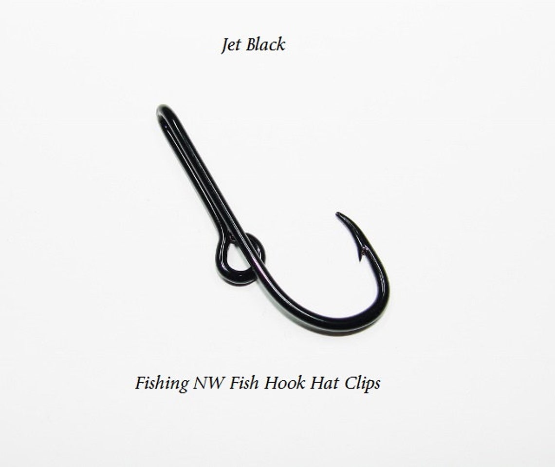 Jet Black Colored Fish Hook Hat Clip / Pin Tie Clip or Money Etsy