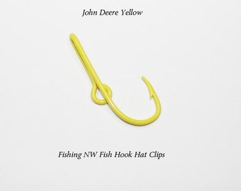 John Deere Inspired Yellow Colored Fish Hook Hat Clip /  Pin, Tie Clip or Money Clip
