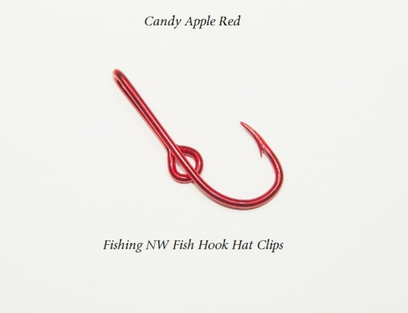 Candy Apple Red Colored Fish Hook Hat Clip / Pin Tie Clip or Etsy