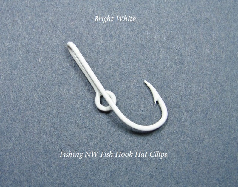 Bright White Colored Fish Hook Hat Clips / Pin Tie Clip or Etsy