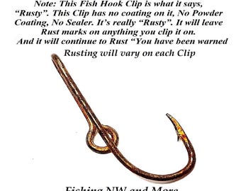 define rusty fish hook Speckled Trout Fishing Hat Clip: Fish Hook Brim Pin