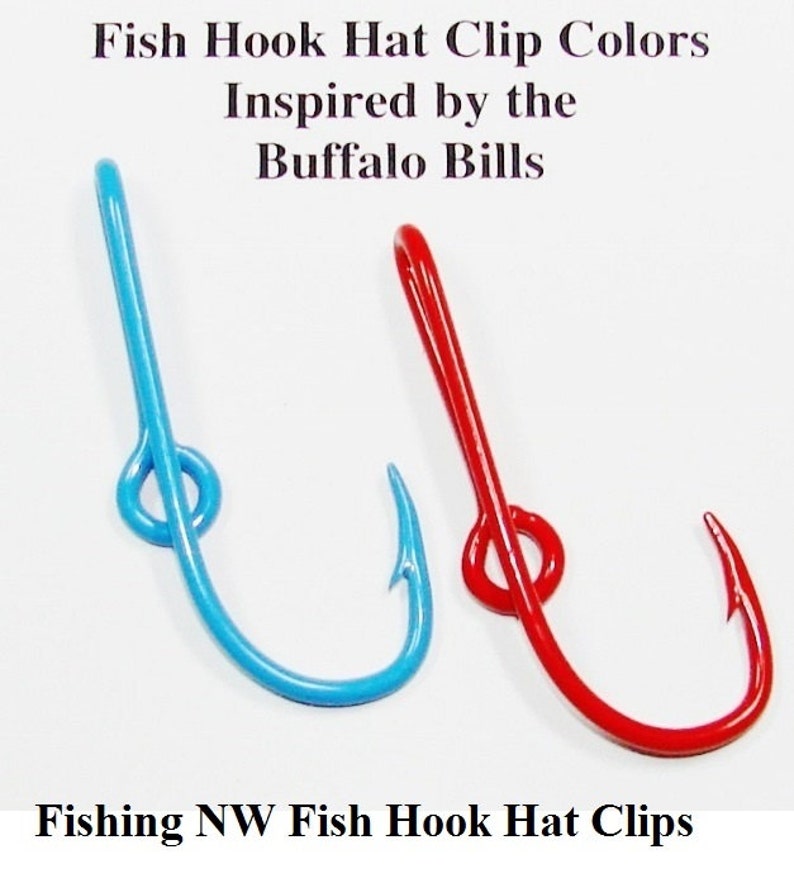 Buffalo Bills Inspired Colored Fish Hook Hat Clips / Pins image 1