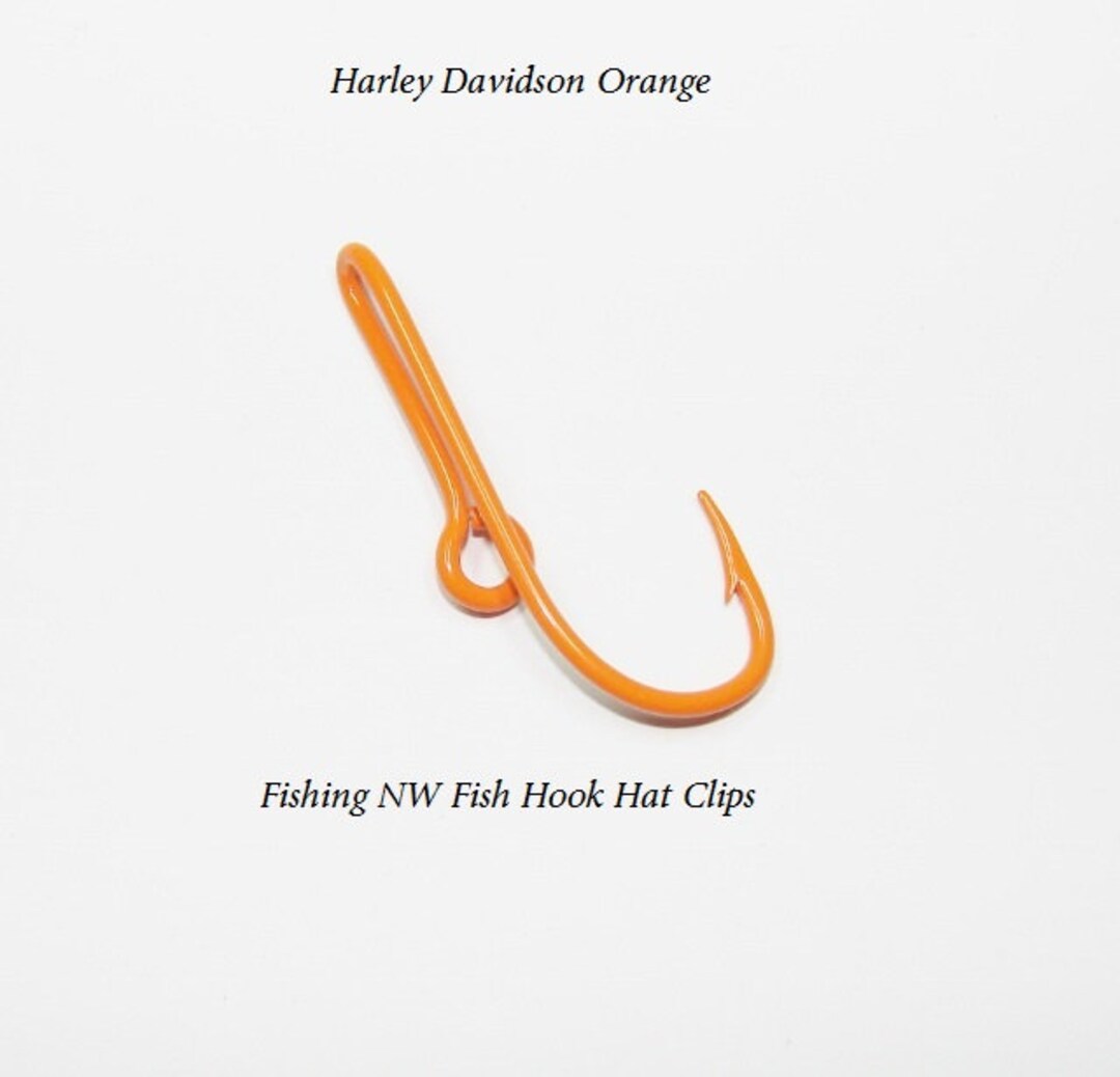 Harley Davidson Orange Colored Fish Hook Clip / Hat Pin, Tie Clip or Money  Clip 