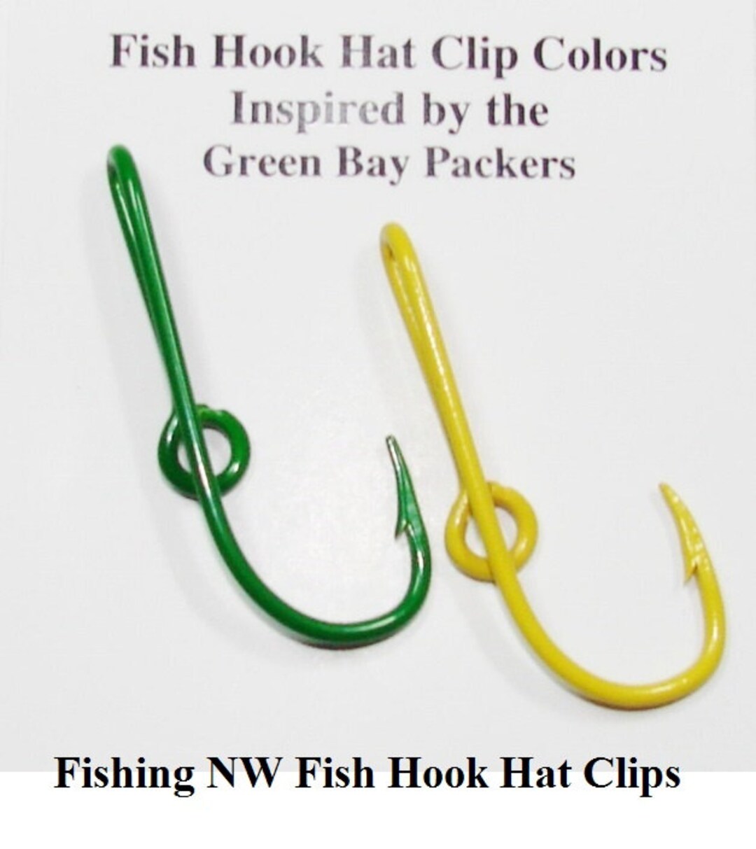 Green Bay Packers Inspired Colored Fish Hook Hat Clips / Etsy España