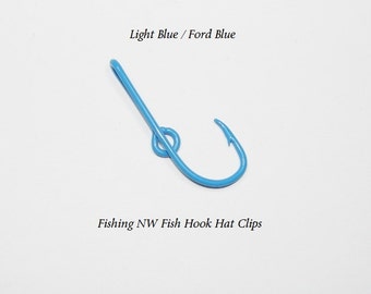 Ford Light Blue Colored Fish Hook Hat Clip / Pin, Tie Clip or Money Clip