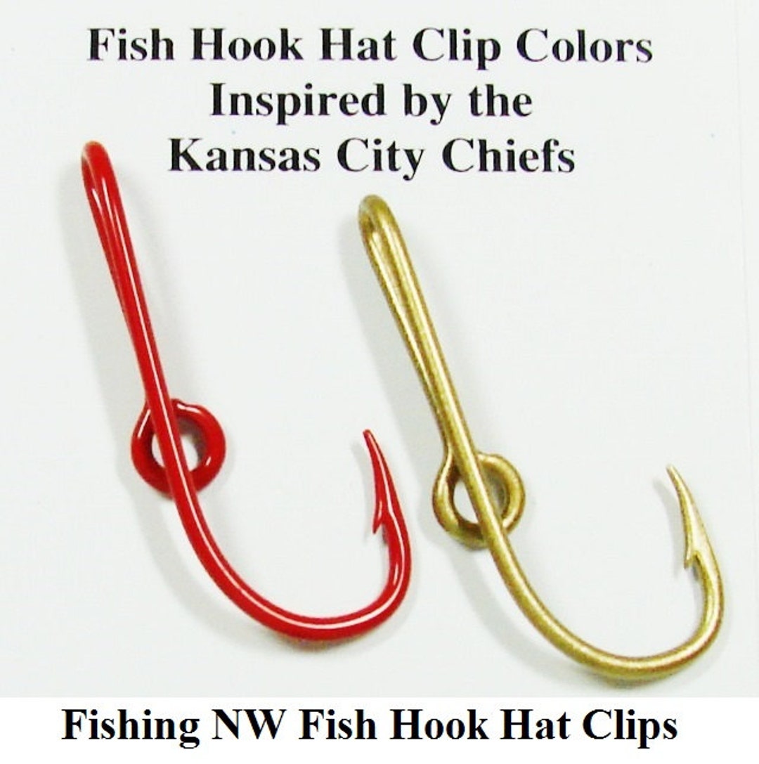 Kansas City Chiefs Inspired Colored Fish Hook Hat Clips / Pins 