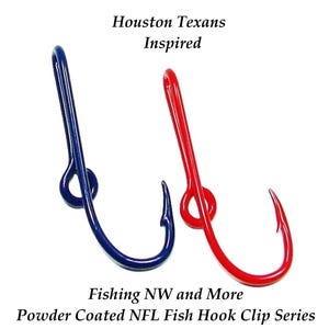 Houston Texans NFL Inspired NFL Powder Coated Eagle Claw Fish Hook Hat Clips / Pins 