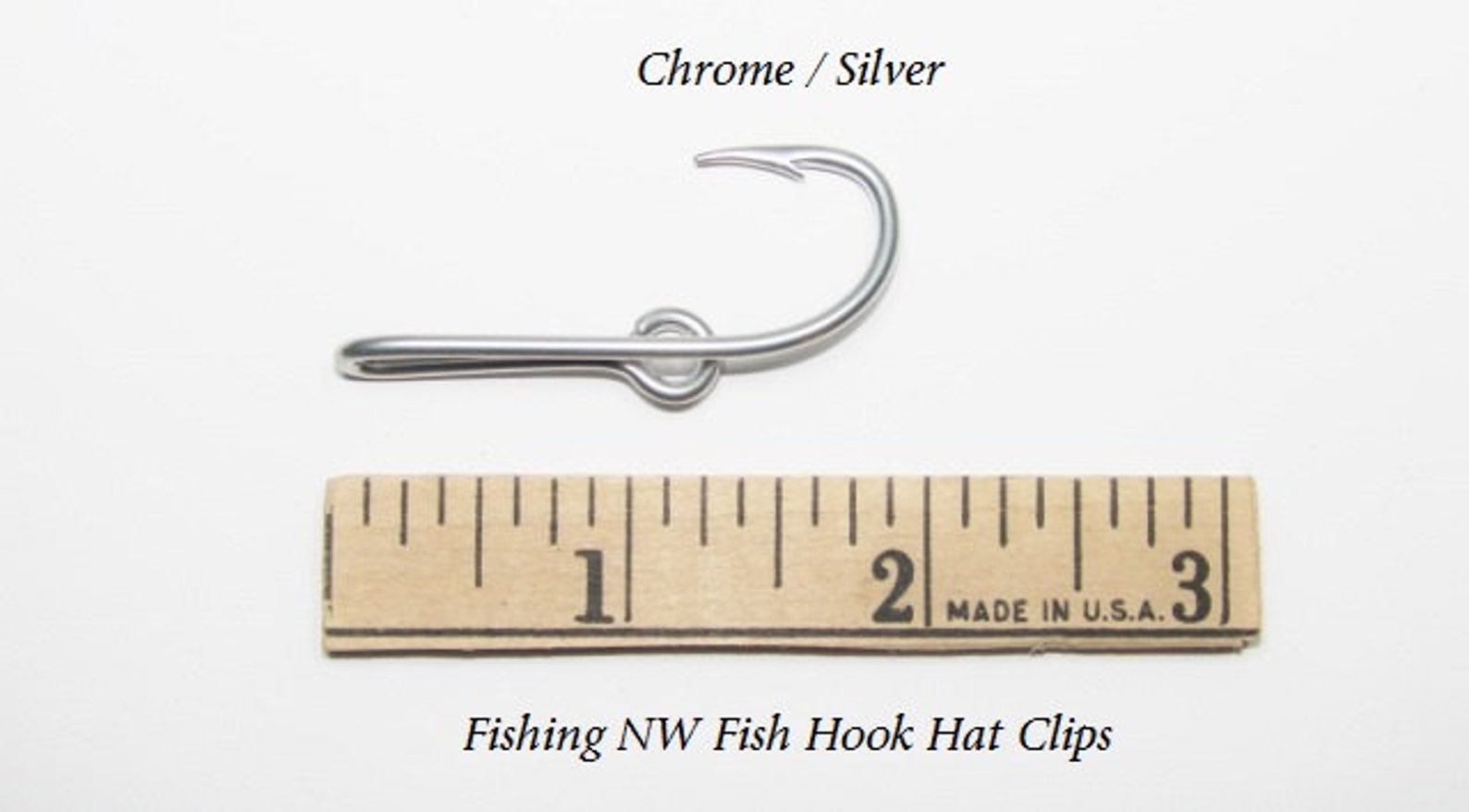 Chrome / Silver Colored Fish Hook Hat Clip / Pin Tie Clip or Etsy