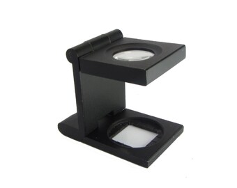 Tri Folding Magnifier 10X Gemologist Jeweler pocket Loupe 13mm Lens Linen tester