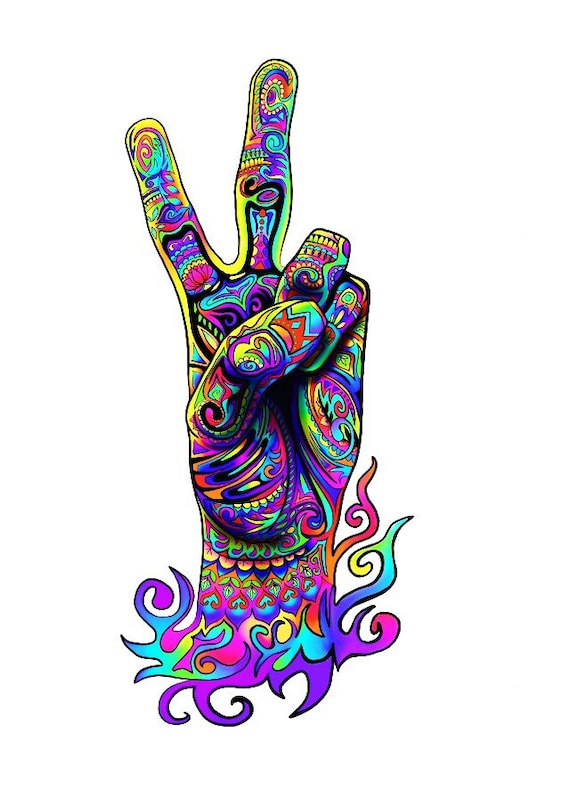 hippie peace hand