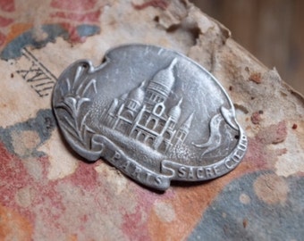 Charming Antique Silver French Charm, Trocadero Paris souvenir vintage jewelry antique jewellery findings supplies